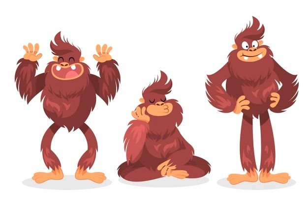 Premium Vector Cartoon Bigfoot Sasquatch Character Collection Images