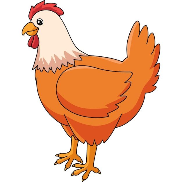 Premium Vector | Chicken Cartoon Colored Clipart Illustration