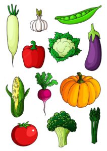 Premium Vector | Colorful cartoon healthy vegetables HD Wallpaper
