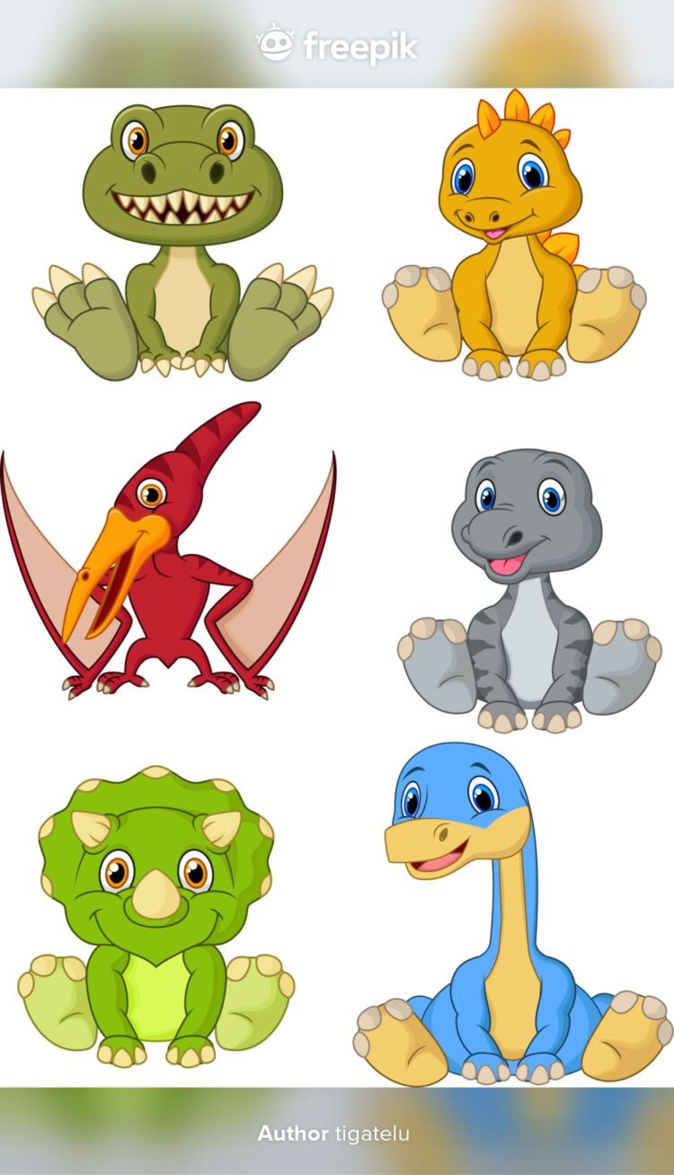 Premium Vector | Cute Baby Dinosaurs Cartoon Collection Set