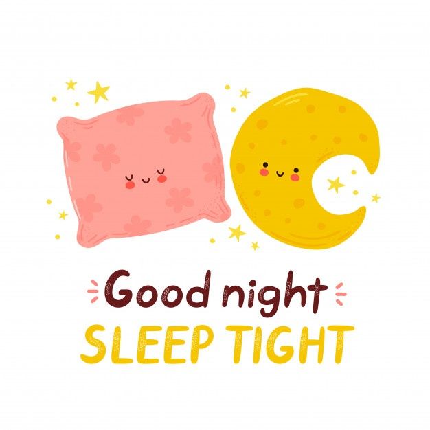 Premium Vector | Cute Happy Moon And Pillow. Good Night Sleep Tight Card. Isolat
