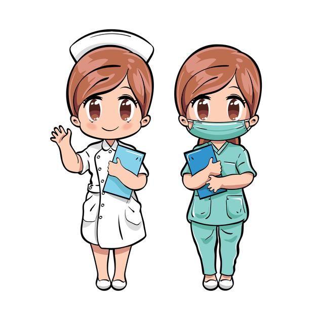 Premium Vector | Cute nurse characters set