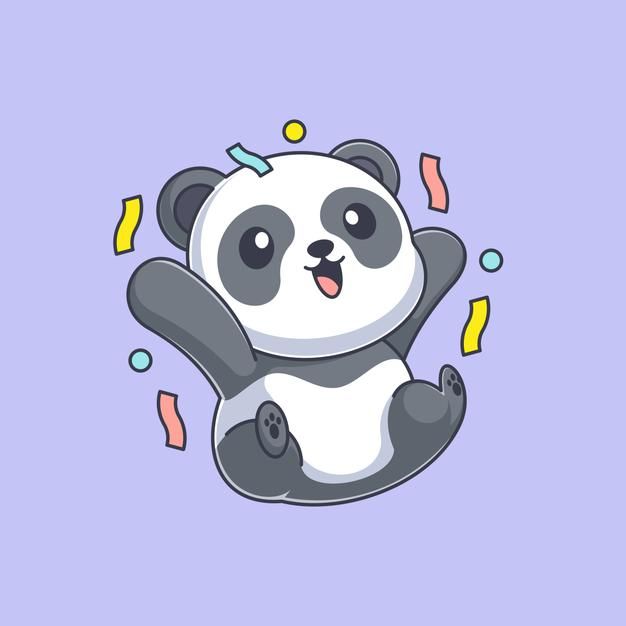 Premium Vector Cute Panda Celebrating Party Cartoon Images