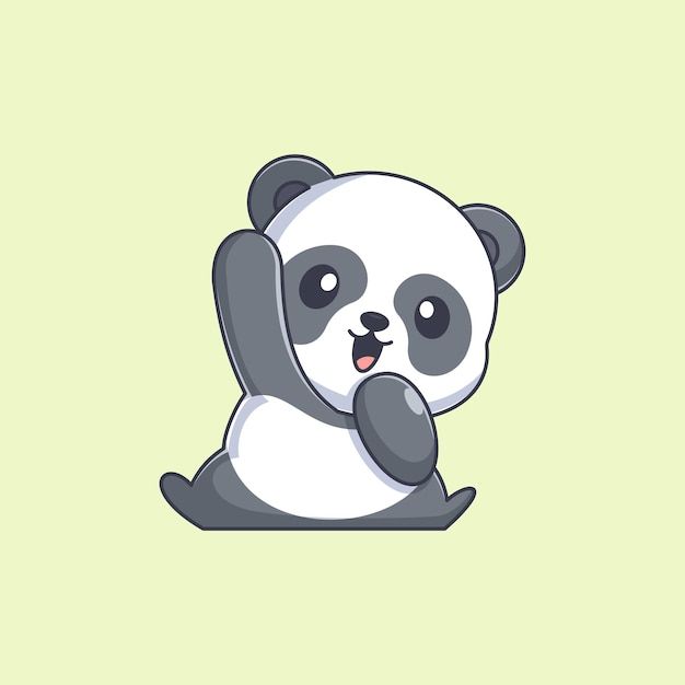 Premium Vector | Cute panda waving hand cartoon HD Wallpaper