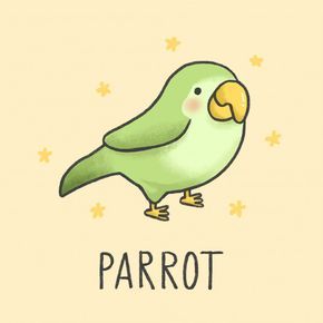 Premium Vector | Cute parrot cartoon hand drawn style