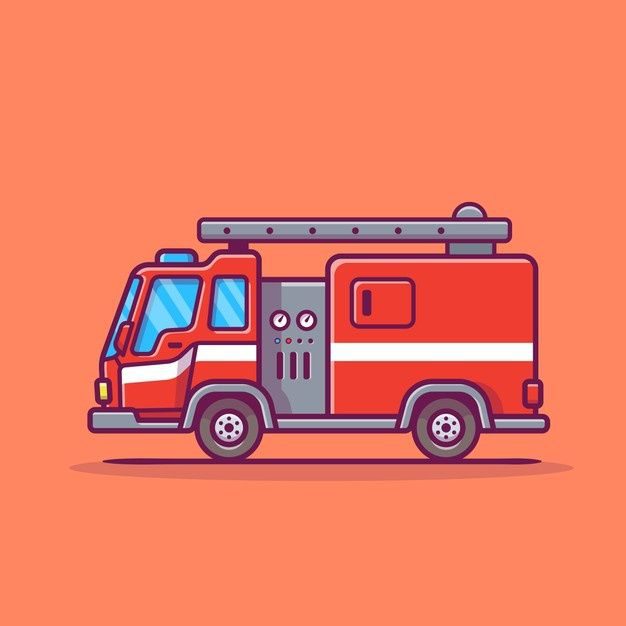Premium Vector | Fire truck cartoon icon illustration.