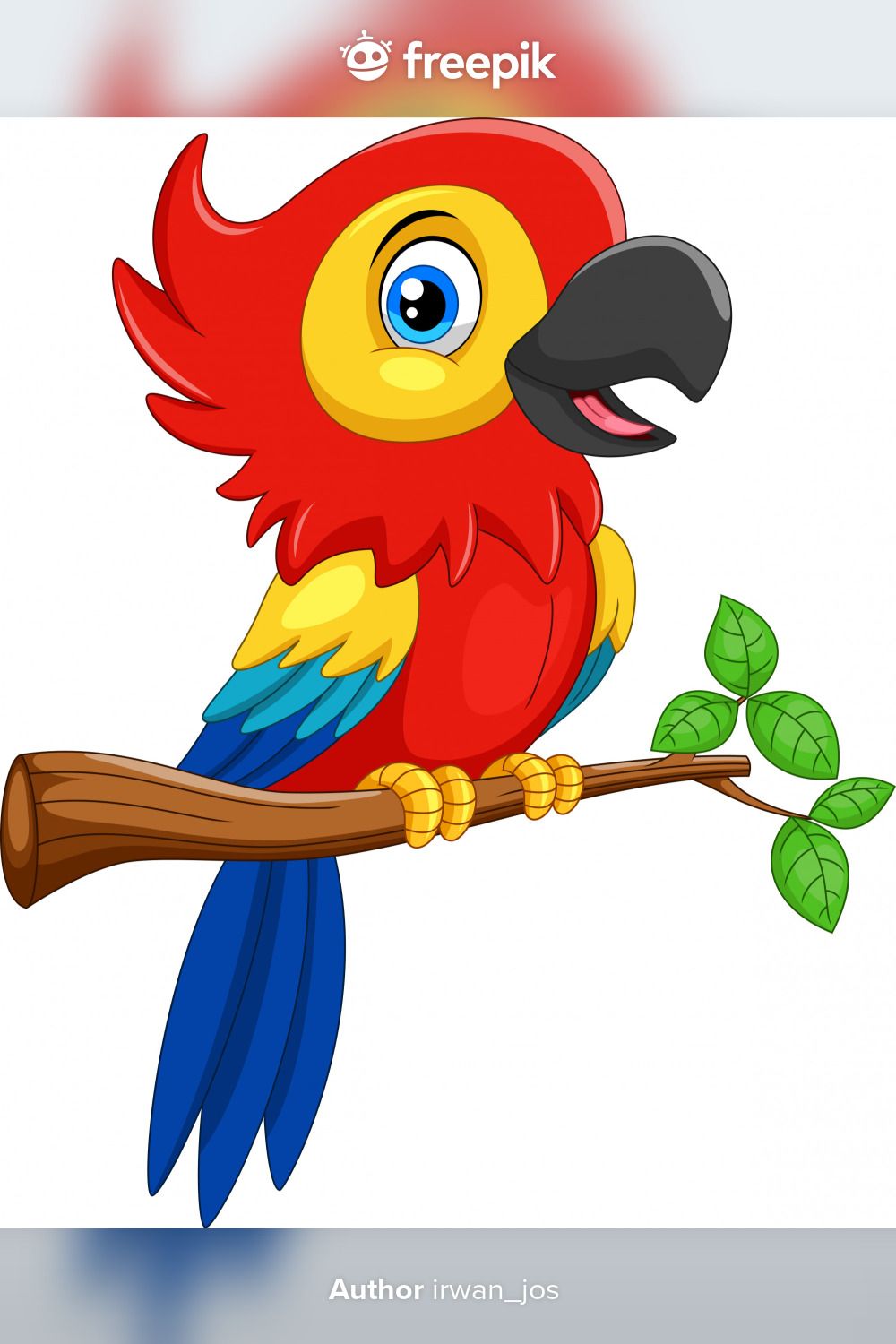 Premium Vector | Funny red parrot cartoon