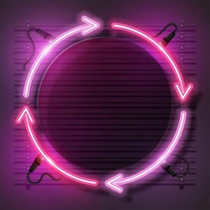Premium Vector | Glowing neon abstract round frame. vintage electric sign HD Wallpaper