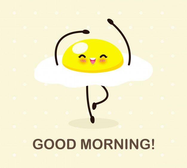 Premium Vector | Good Morning Funny Food, Cute Fried Egg Dancing Isolated
