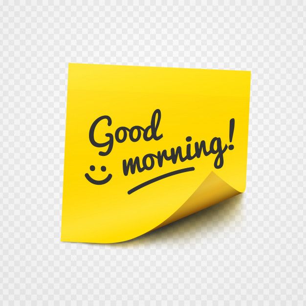 Premium Vector Good Morning Note On Yellow Sticky Paper