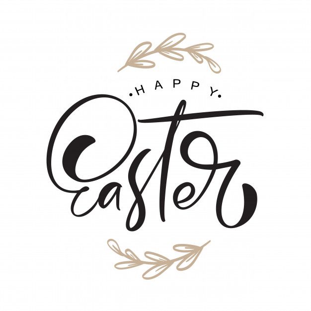 Premium Vector | Happy easter vintage   calligraphy text with branches frame. ch