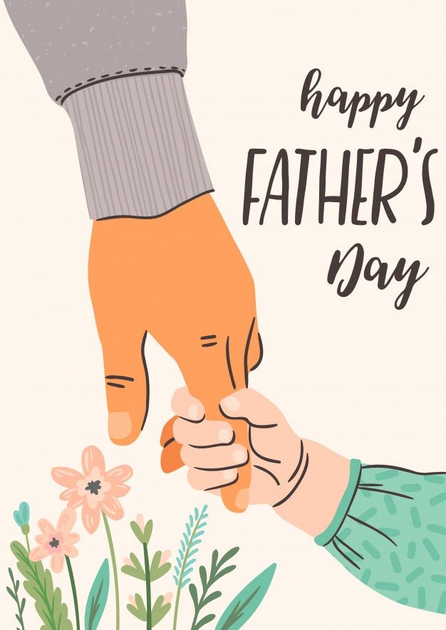 Premium Vector | Happy Fathers Day. Man Holds The Hand Of Child.