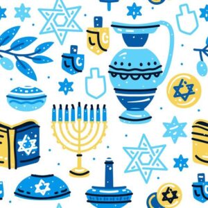 Premium Vector | Happy hanukkah seamless pattern with menorah dreidels donuts HD Wallpaper