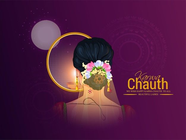 Premium Vector Happy Karwa Chauth Festival Card With Karwa