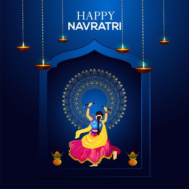 Premium Vector | Happy navratri and dandiya celebration