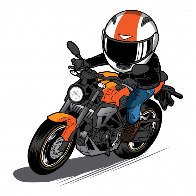 Premium Vector | Man ride naked bike cartoon. speed motorcycle  illustration