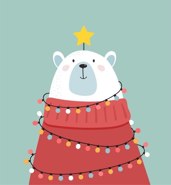 Premium Vector Merry Christmas Greeting Card Banner White Polar