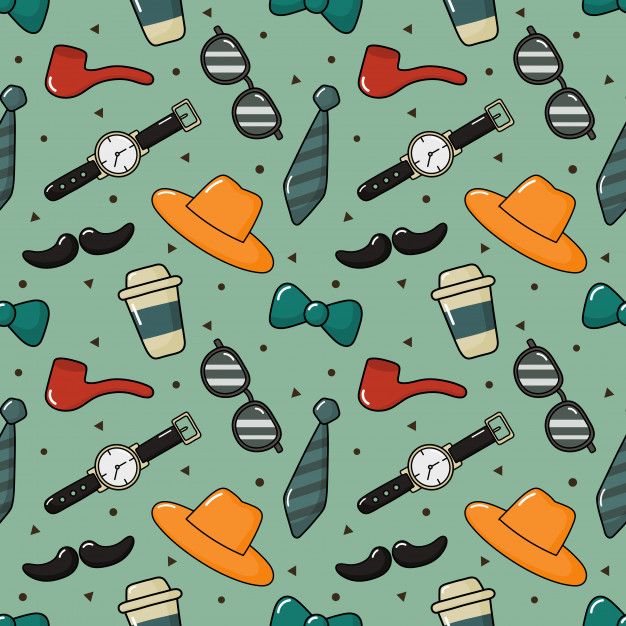 Premium Vector | Seamless pattern men items. happy fathers day