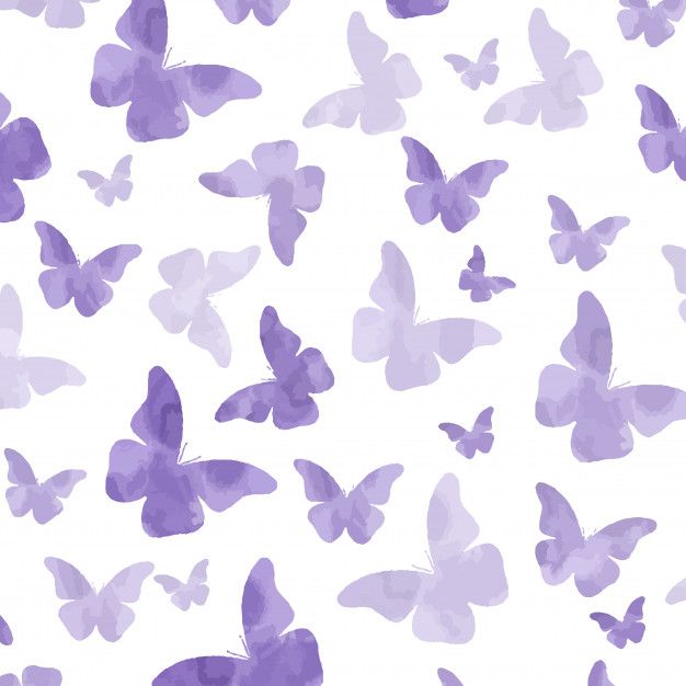 Premium Vector | Seamless watercolor purple  butterflies pattern