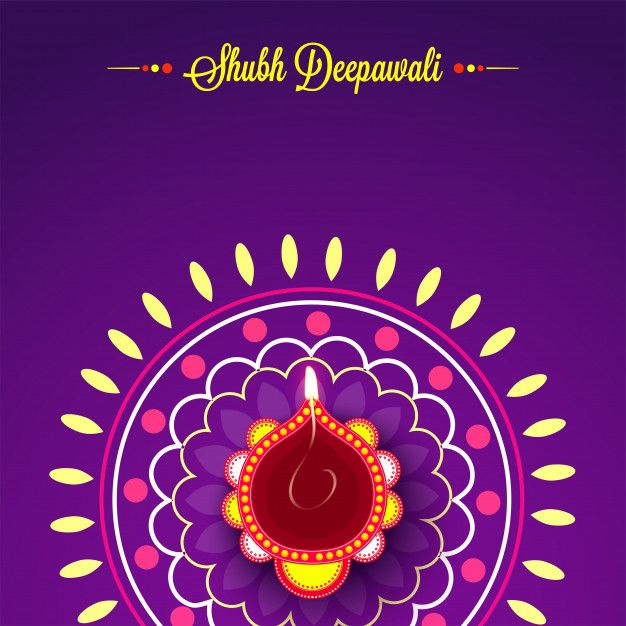 Premium Vector Shiny Purple Shubh Deepawali Floral Background Images