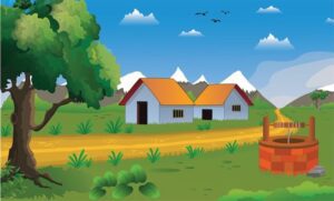 Premium Vector | Village cartoon background illustration with old style cottageHD Wallpaper