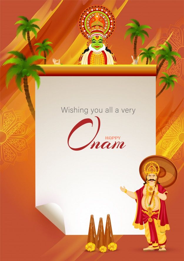 Premium Vector | Wishing you all a very happy onam festival message card