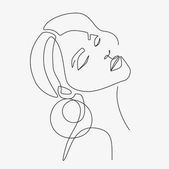 Premium Vector | Woman minimal hand-drawn illustration. one-line style drawing.