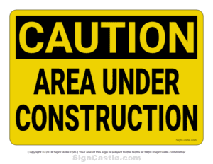 Printable Area Under Construction Caution Sign HD Wallpaper