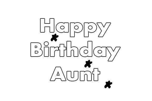 Printable Happy Birthday Aunt Coloring Pages