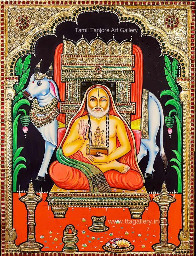 Raghavendra Swami Tanjore Painting
