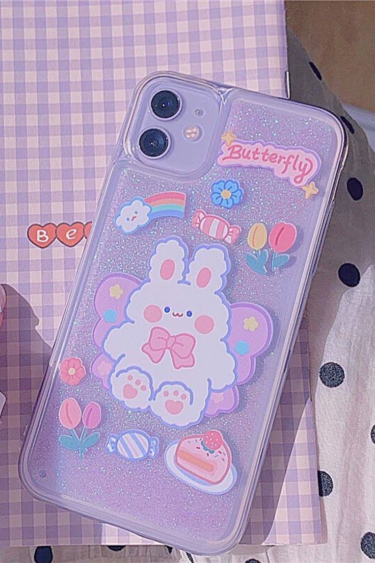 Rabbit & Glitter iPhone Cases - FinishifyStore | Kawaii phone case, Cute phone c