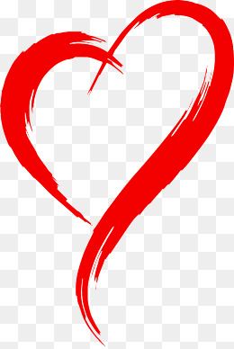 Red Heart Outline Brush Effect Png Images,  Heart Clipart, Red Heart, Love Heart