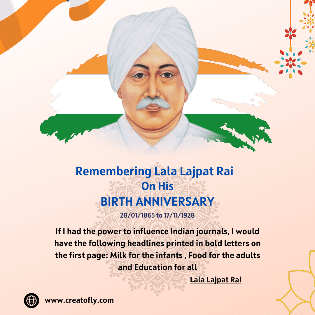 Remembering Lala Lajpat Rai On His BIRTH ANNIVERSARY Images