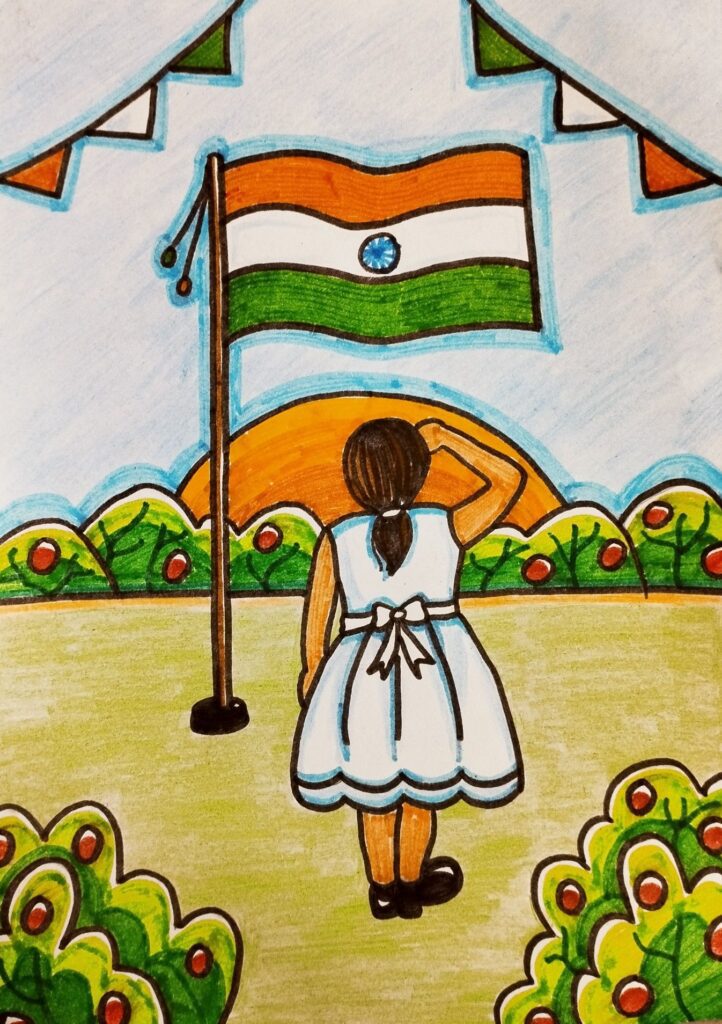 Republic Day Drawing | 26Th January | Independence Day Poster Ideas | Easy Drawi