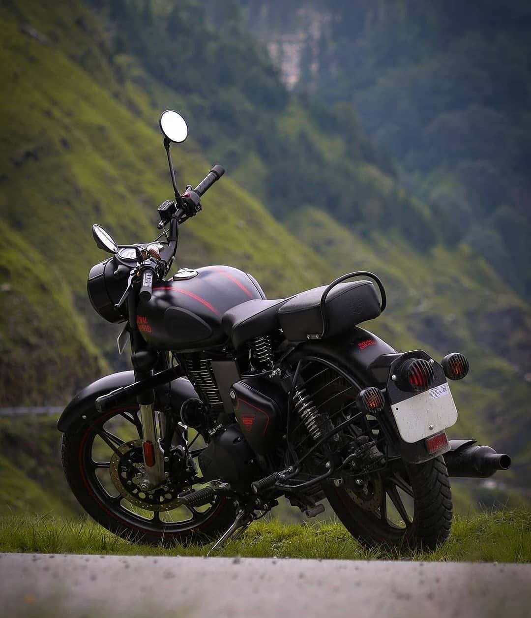 Royal Enfield Bike with Black & Red colour combinations