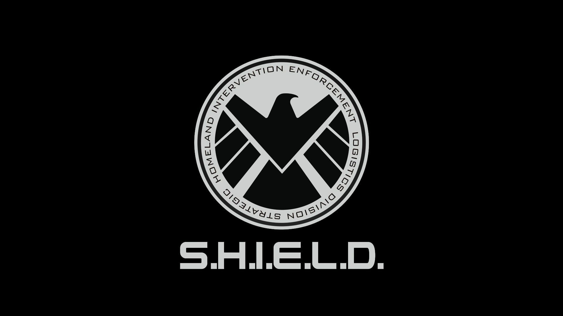 HD wallpaper: S.H.I.E.L.D. logo, Marvel Comics, comic books, simple background