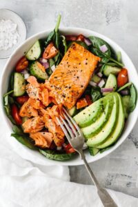 Salmon Avocado Salad HD Wallpaper