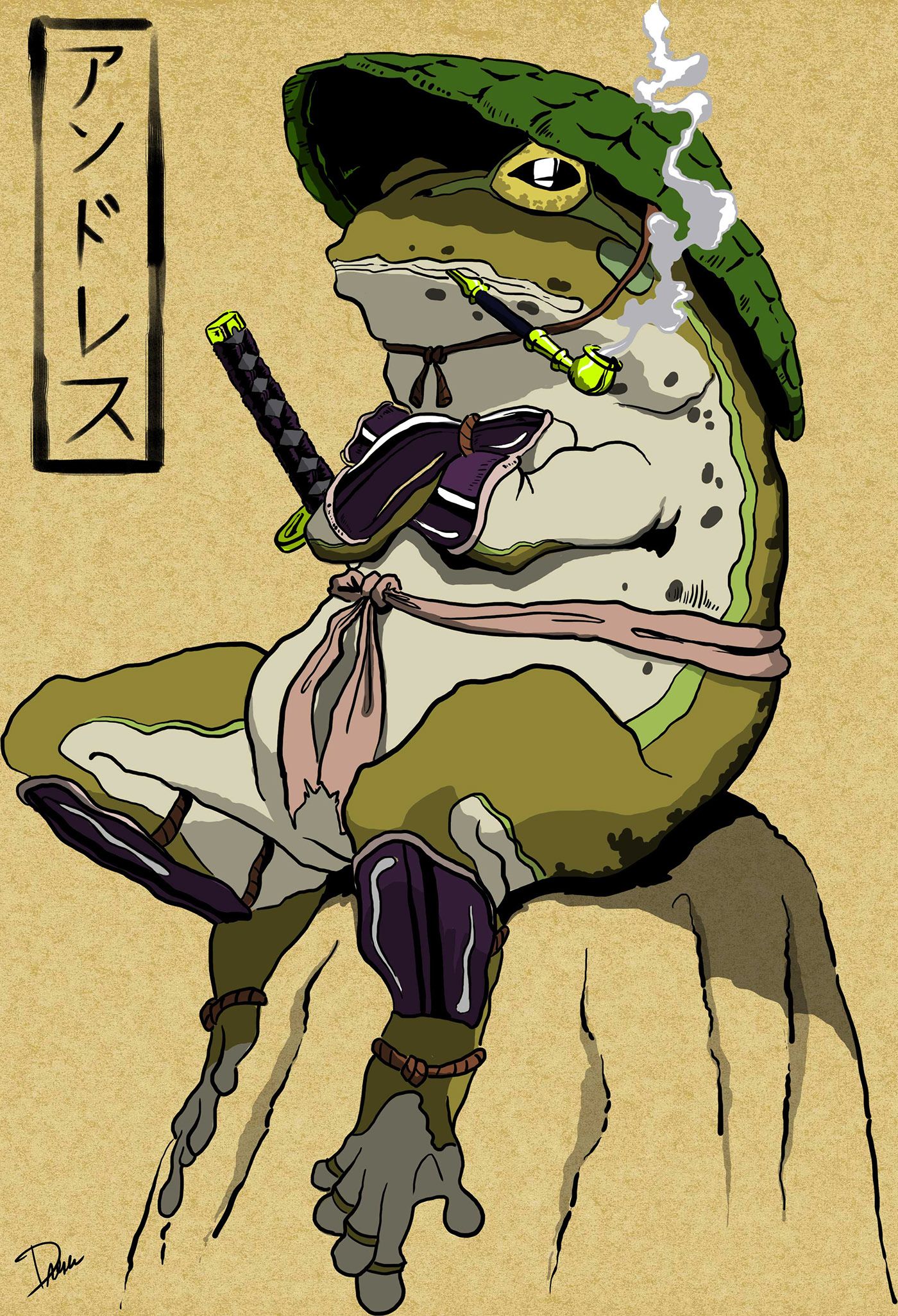 Samurai Frog - Digital Illustration