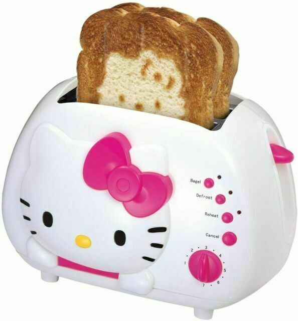 Sanrio Hello Kitty 2-slice Wide Slot Toaster Kt5211 Bread/bagel White & Pink