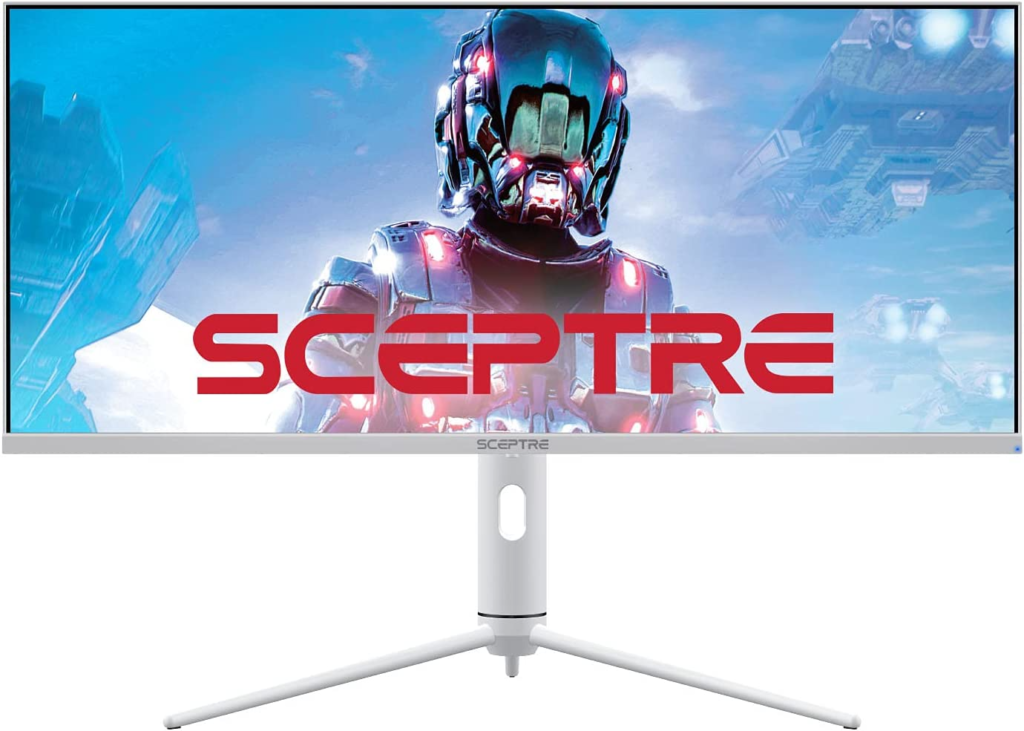 Sceptre Ips 34&Quot; White Ultrawide Monitor 3440 X 1440P Hdr400 1Ms Up To 144Hz 95%