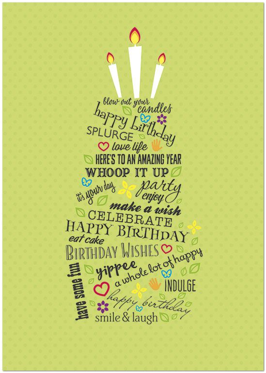 Sentiment Cake Card Green Birthday Cards Images