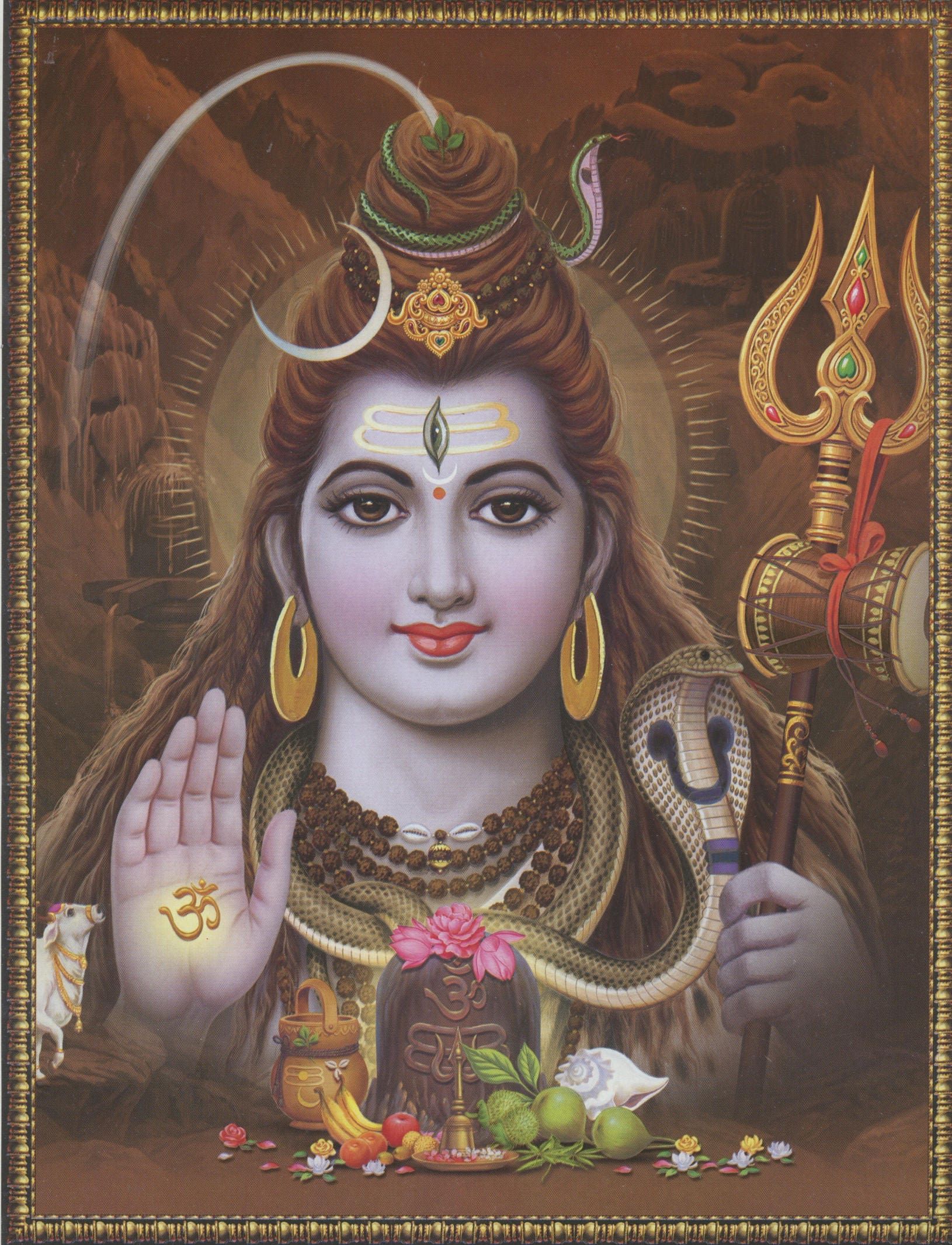 Shiva … Vintage,style Indian Hindu Devotional poster print HD Wallpaper