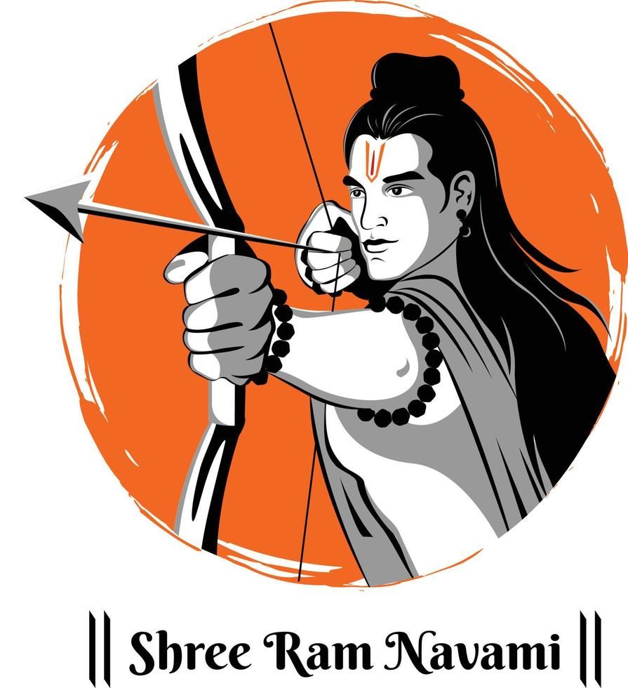 Shree Ram Navami celebration Lord Rama with bow and arrow