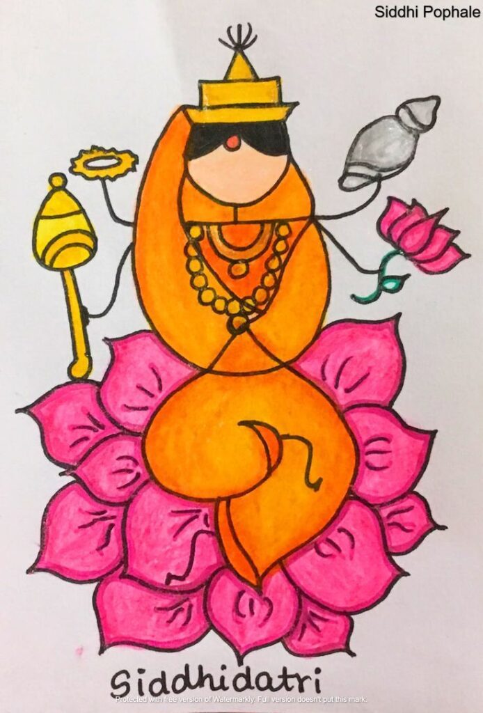 Siddhidatri Drawing Navratri Drawing Navdurga Images