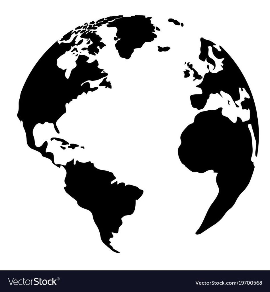 Silhouette Of A Globe Vector On Vectorstock Images