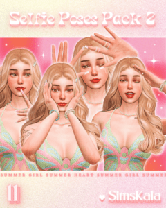 Sims 4 Poses [SimsKala] Selfie Poses Pack 2 Images