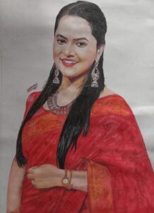 Singer asima panda drawing.. painting portrait of asima panda laxmi Narayan Maha HD Wallpaper