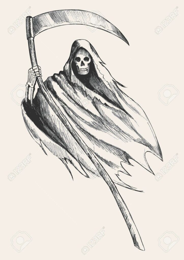 Sketch Illustration Of Grim Reaper Images
