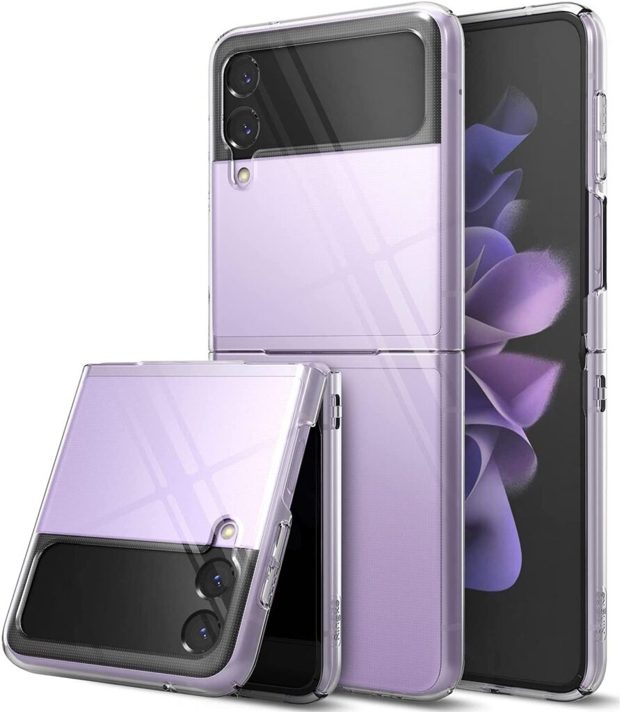 Slim Case Compatible With Samsung Galaxy Z Flip 3, Premium Thin Transparent Hard