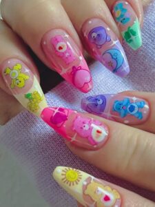 Some of my Care Bear Nails I did the other day. :) (H, painted Gel , S Images